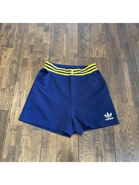 Vintage Adidas Trefoil Track Shorts Men’s M Navy Retro Running Streetwear EUC